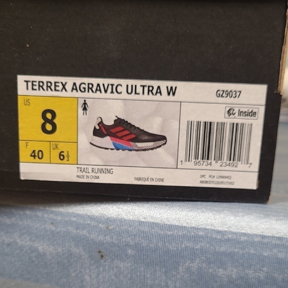 Adidas Terrex Agravic Ultra Trail Running Shoes Black Red Blue Womens 8 - Picture 6 of 6